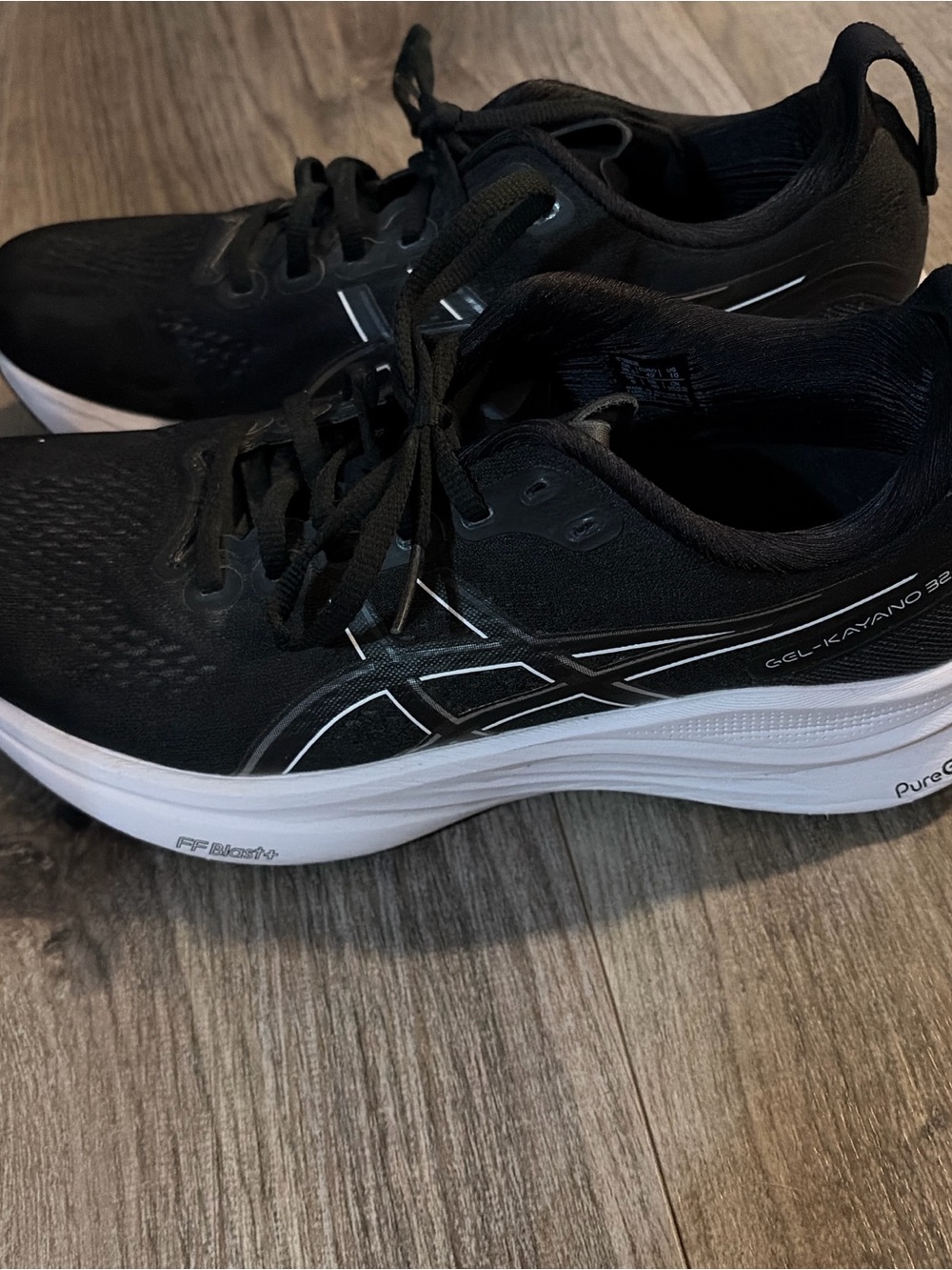 Asics Black and White Men's Athletic Running Shoes